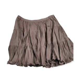 Vintage Burberry Ruffled Flared Skater Skirt